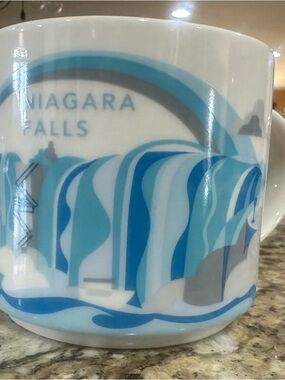 Starbucks Niagara Falls Blue & White Ceramic Mug